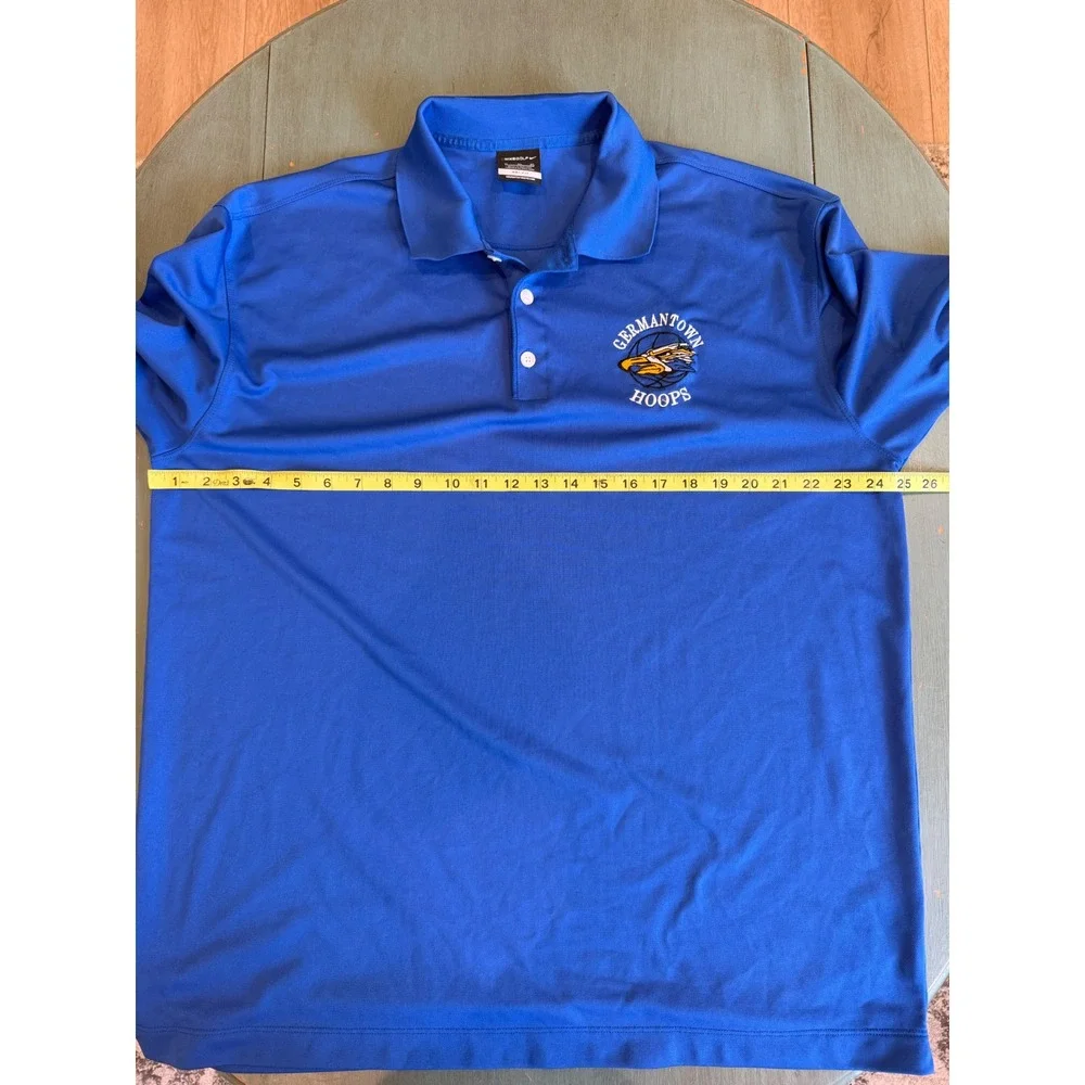 Nike Golf Mens XL Blue Germantown Hoops Dri-FIT Polo Shirt 203690-493